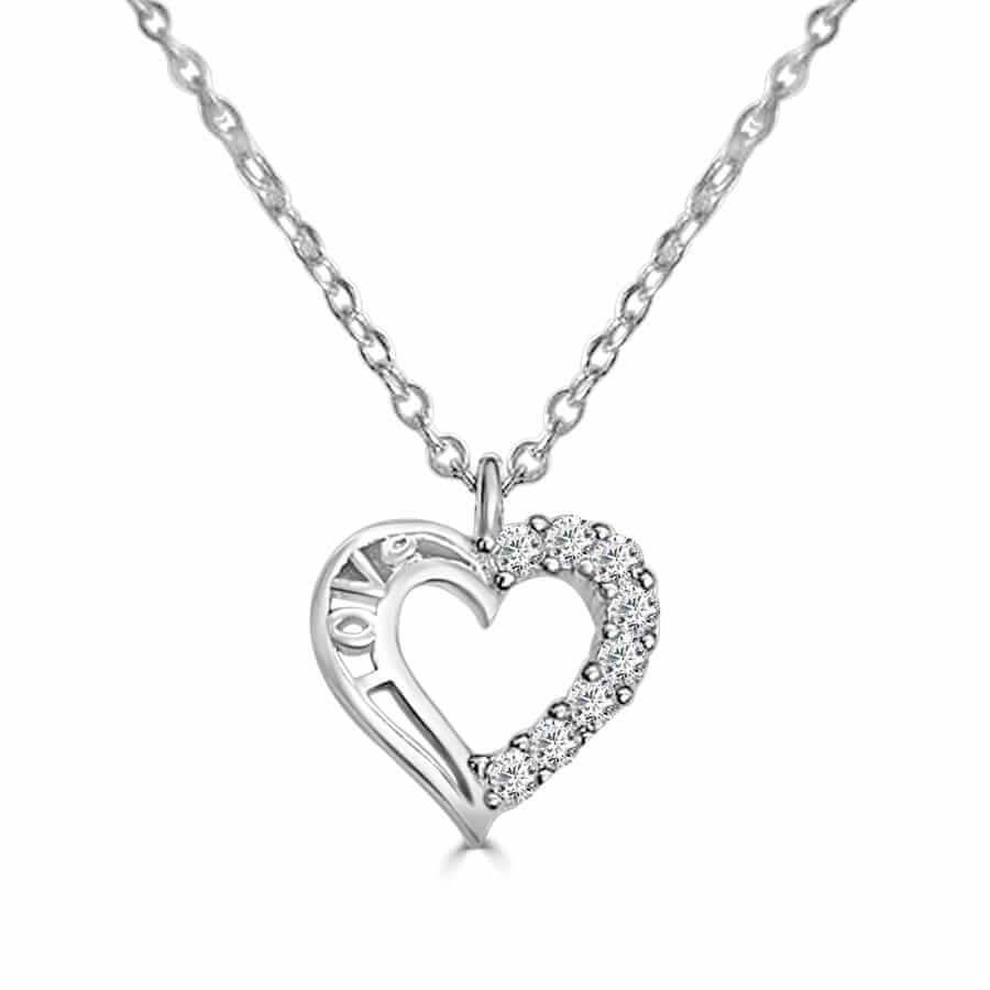 Gargantilla plata de ley corazón love circonitas piedras