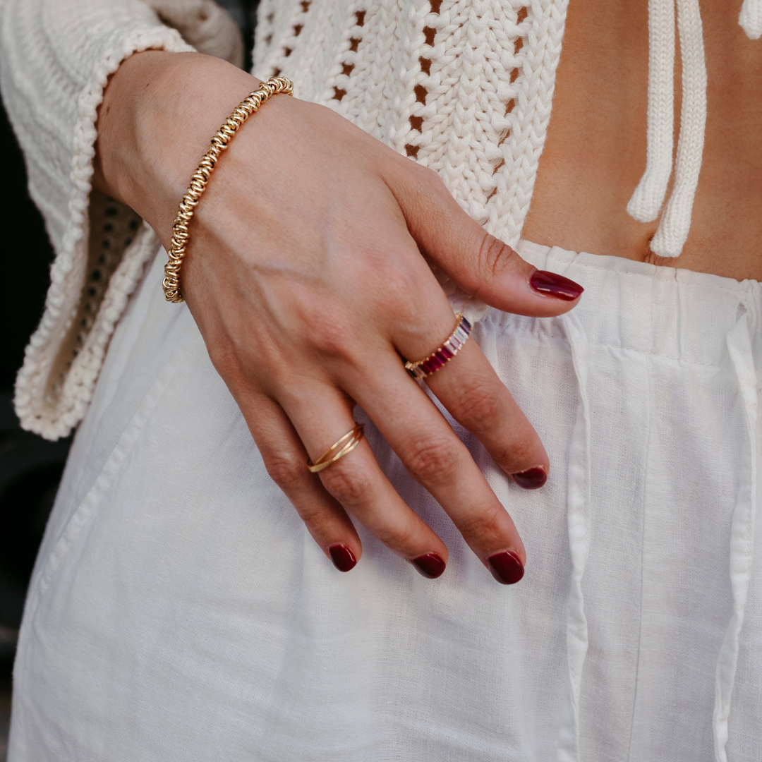 Gold Silver Temari Ring