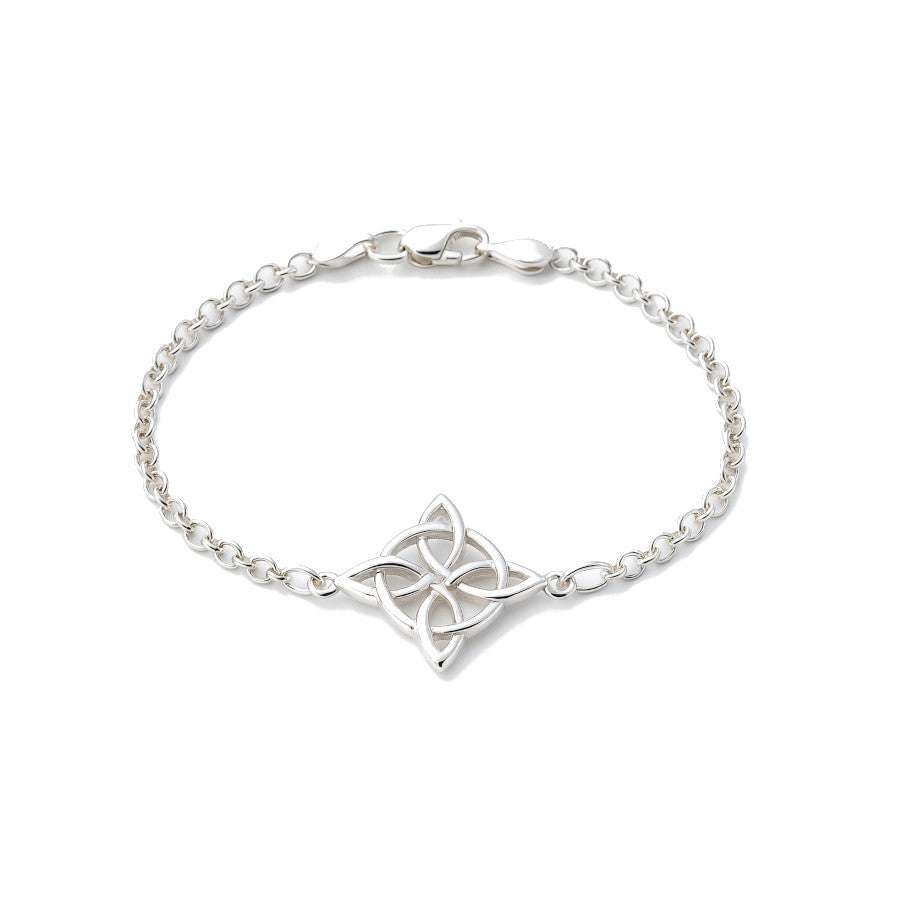 Pulsera nudo de bruja plata de ley