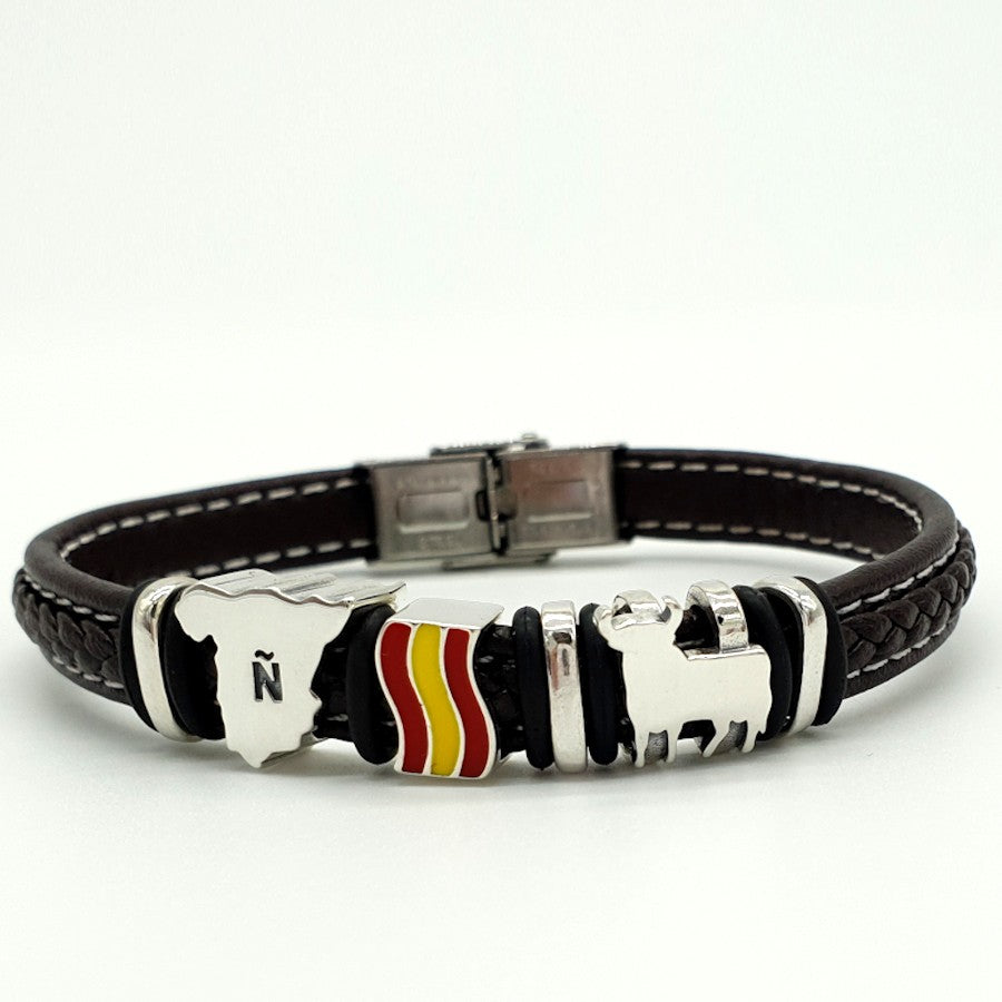 PULSERA DE CUERO Y PLATA ESPAÑA