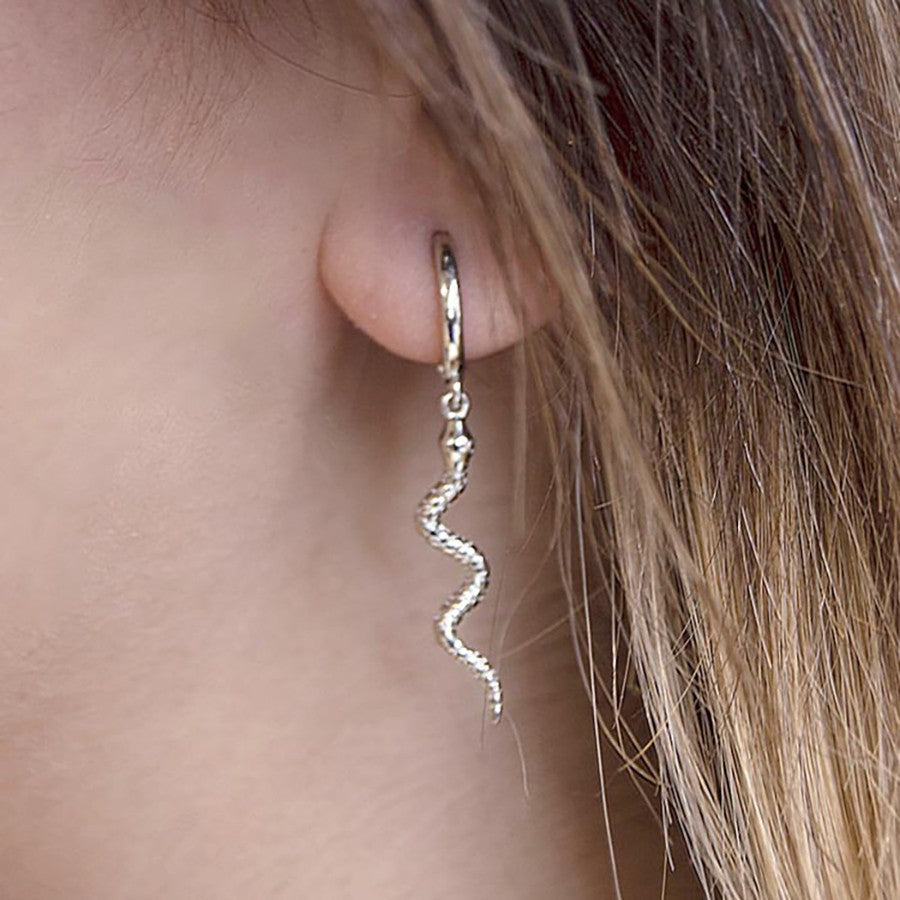 Pendientes de plata serpiente