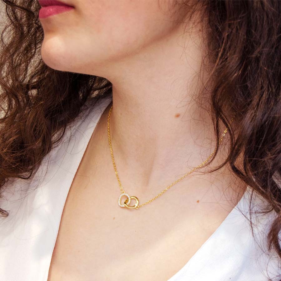 Collar de plata bañado en oro