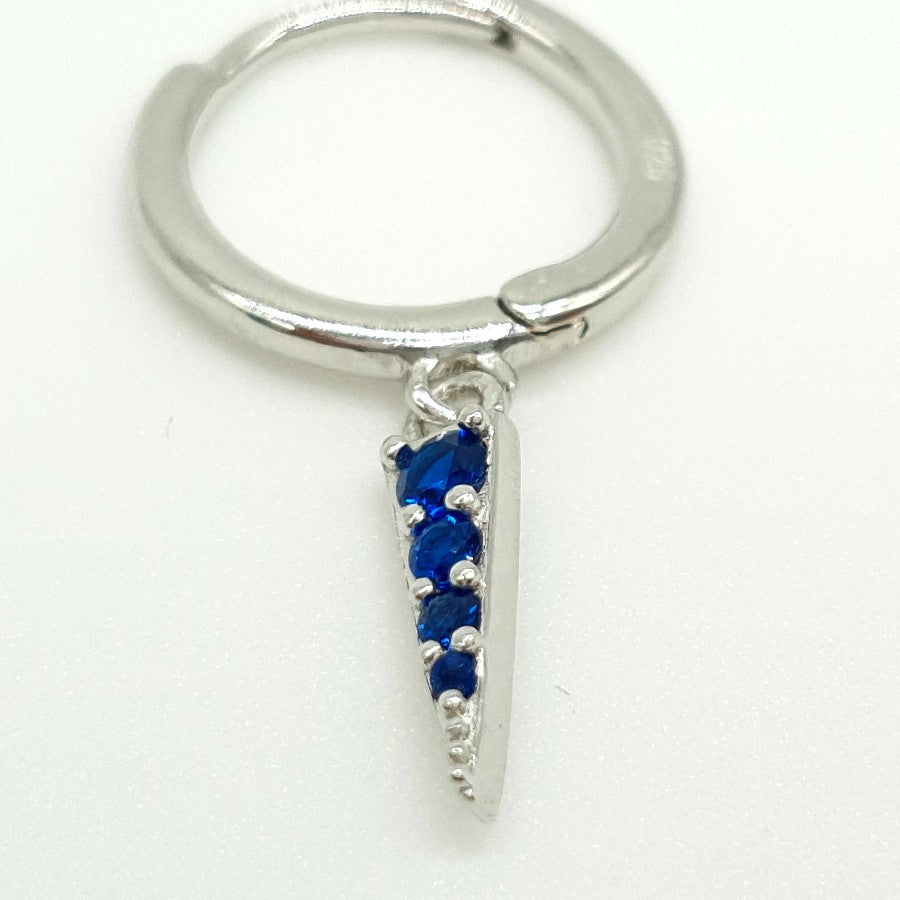 Pendientes de plata con circonitas azules