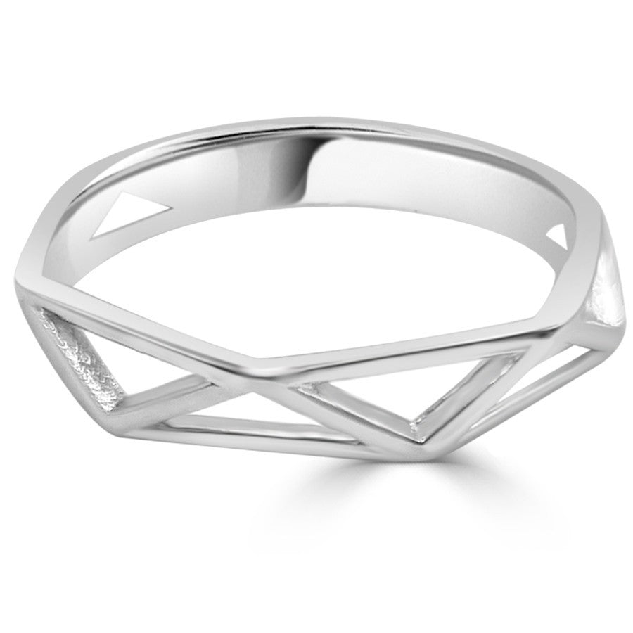 Anillo Plata con triángulos