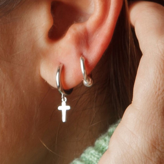 Pendientes de plata de aro pequeño