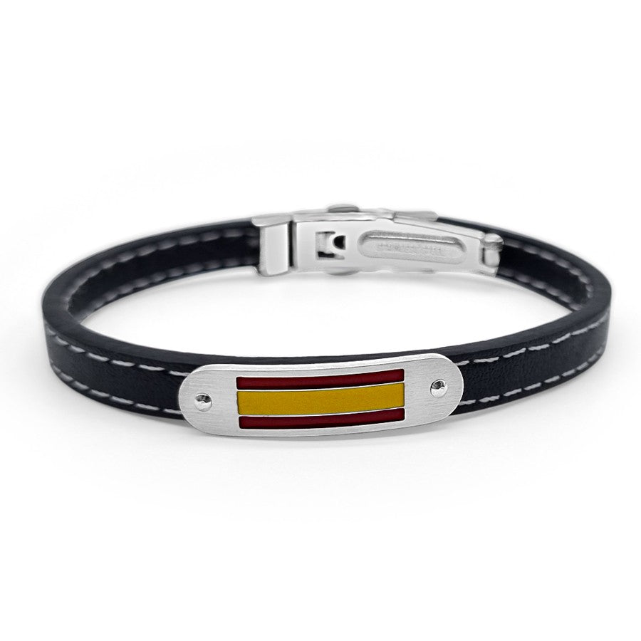 PULSERA DE CUERO Y PLATA HISPANIA
