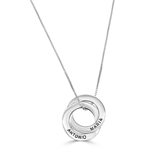 Gargantilla Personalizable Dos Aros de Plata