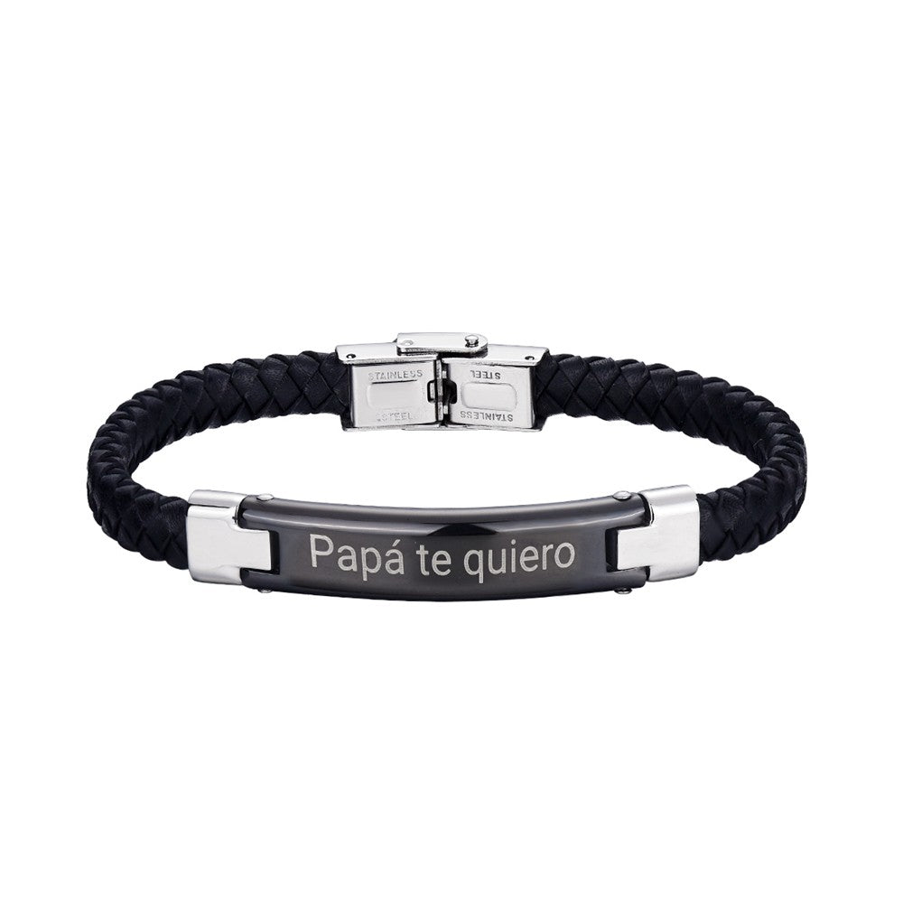 Pulsera Isa de Acero y Cuero