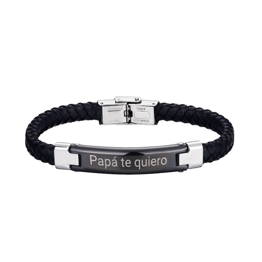 Pulsera Isa de Acero y Cuero