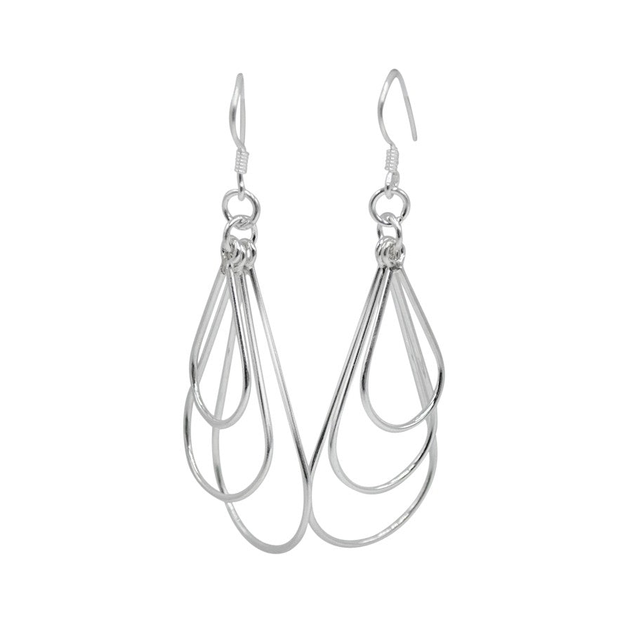 Pendientes largos triple sauce