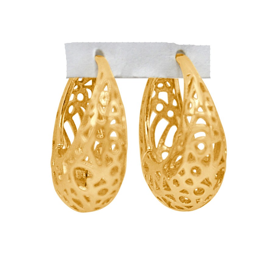 Pendientes plata dorada filigrana