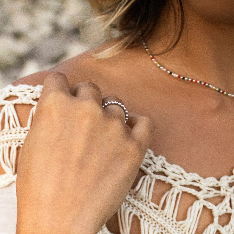 Anillo plata polo bolas