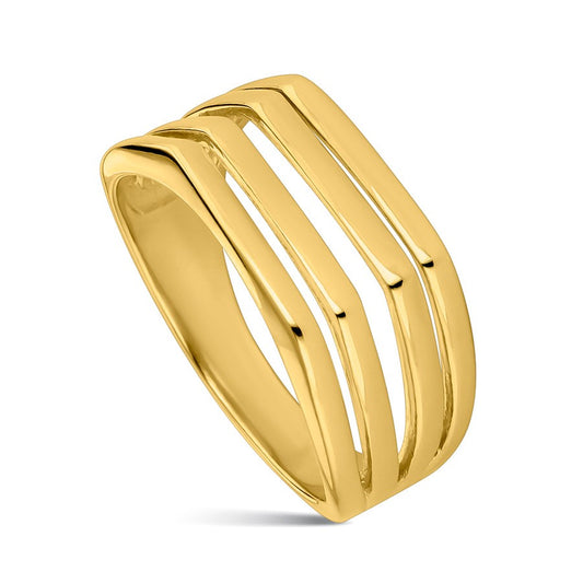 Anillo Ramie de Plata Dorada