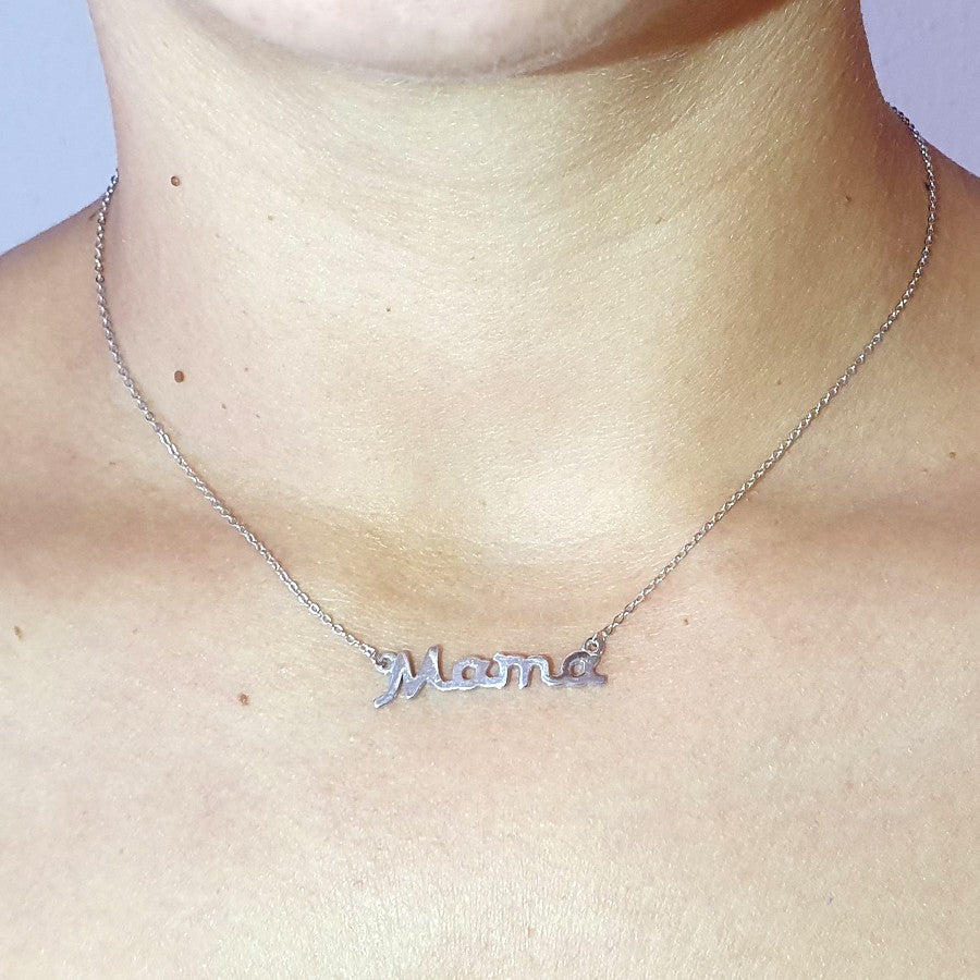Collar de plata mamá con circonitas