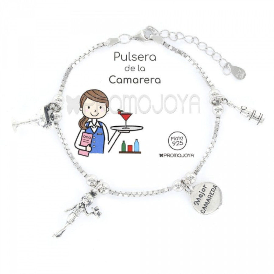 Pulsera de la camarera plata de ley