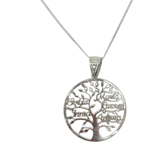 COLGANTE DE PLATA ÁRBOL DE LA VIDA PERSONALIZABLE