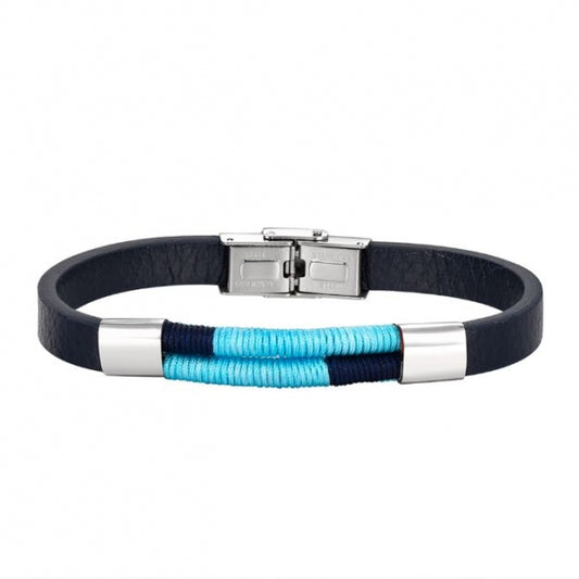 Pulsera caballero acero hilos azules