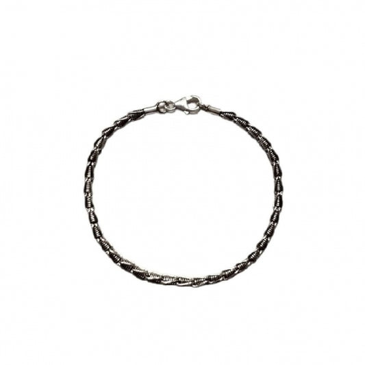 pulsera plata de ley oxidada caballero