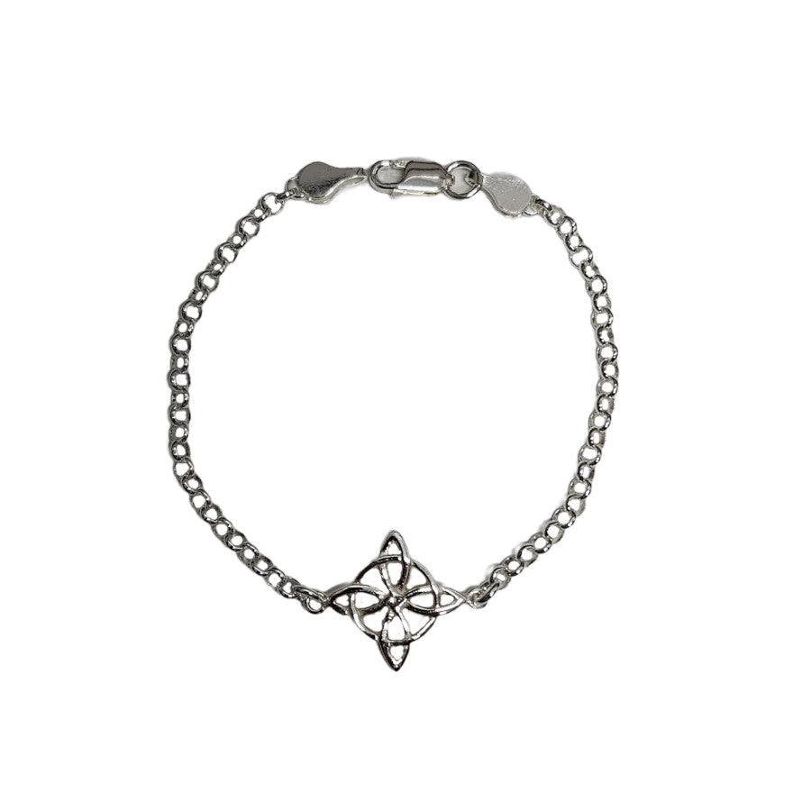 Pulsera plata de ley nudo de bruja