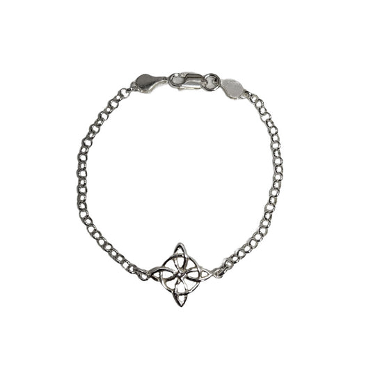 Pulsera plata de ley nudo de bruja