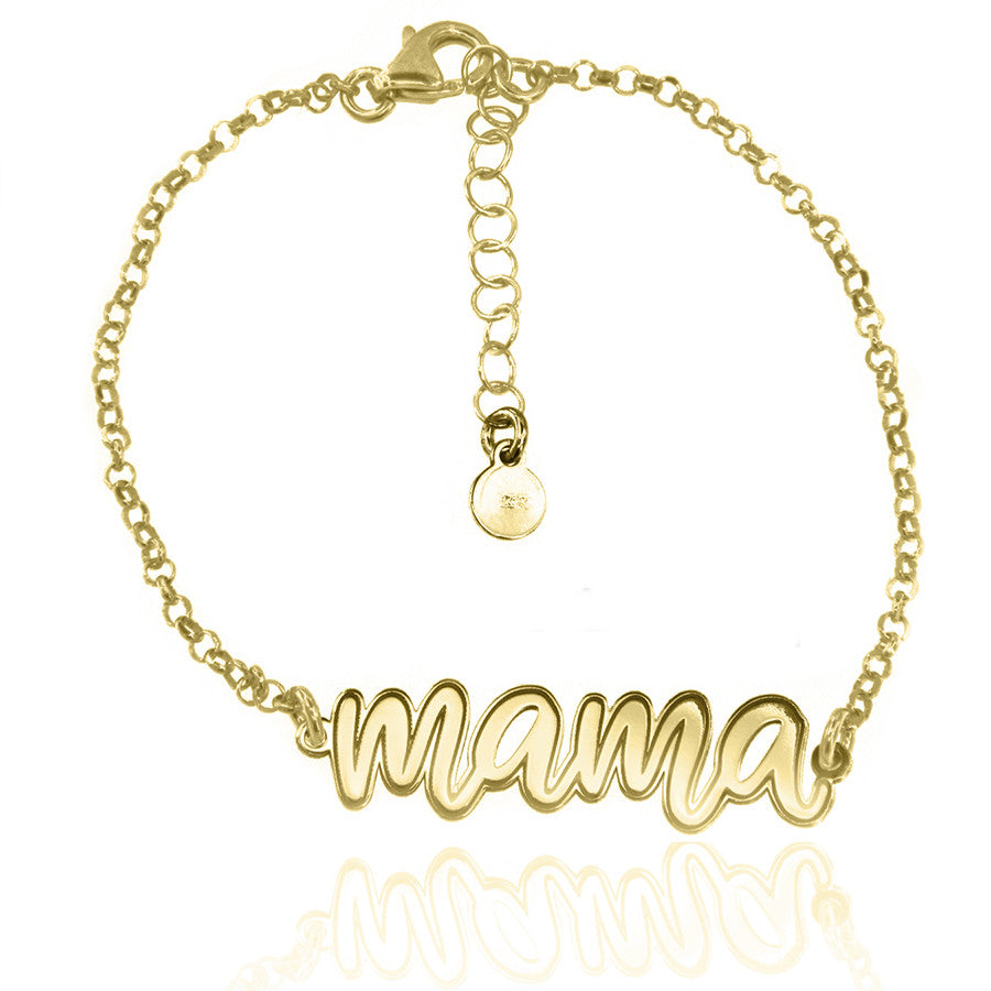 Pulsera letras mama plata chapada