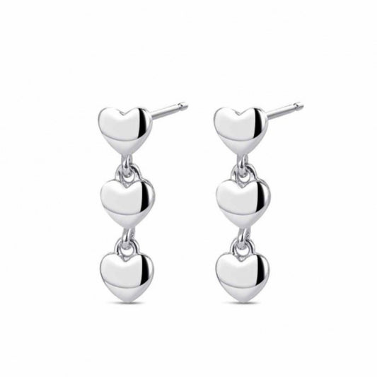 Pendientes corazones plata de ley