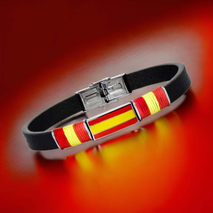 Sbaen Leather and Steel Bracelet