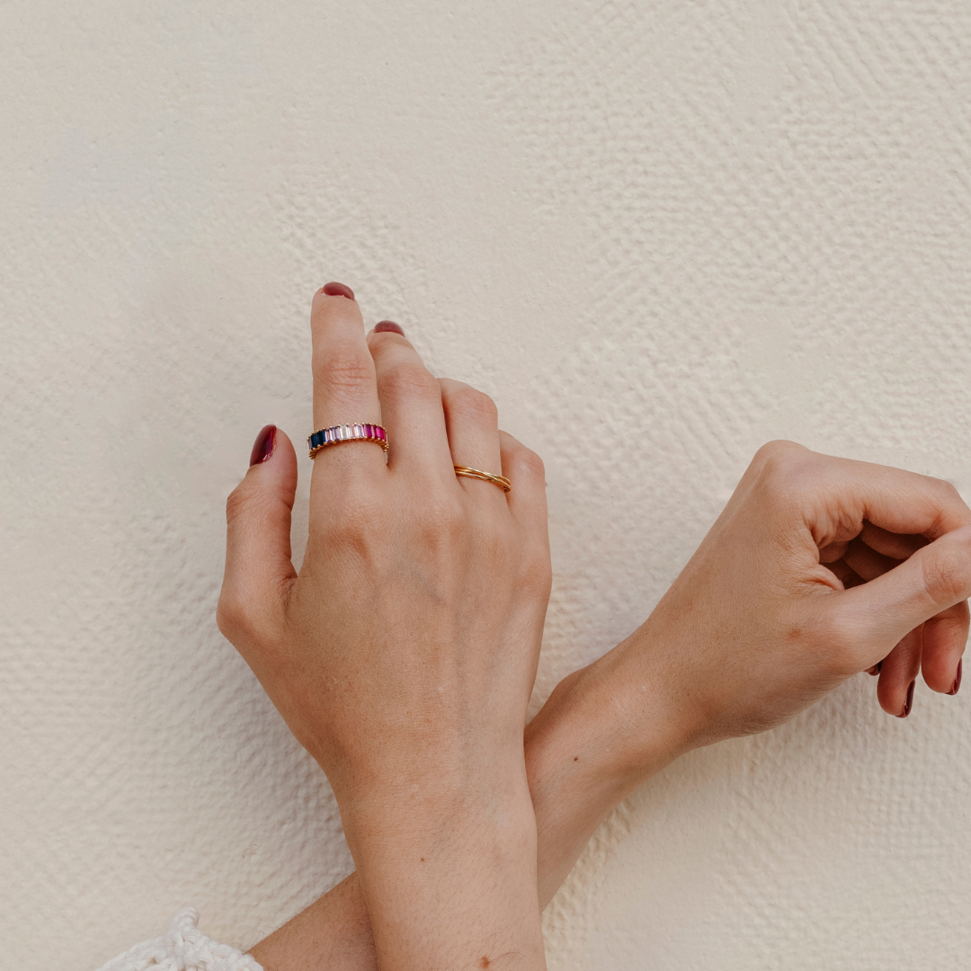 Gold Silver Temari Ring