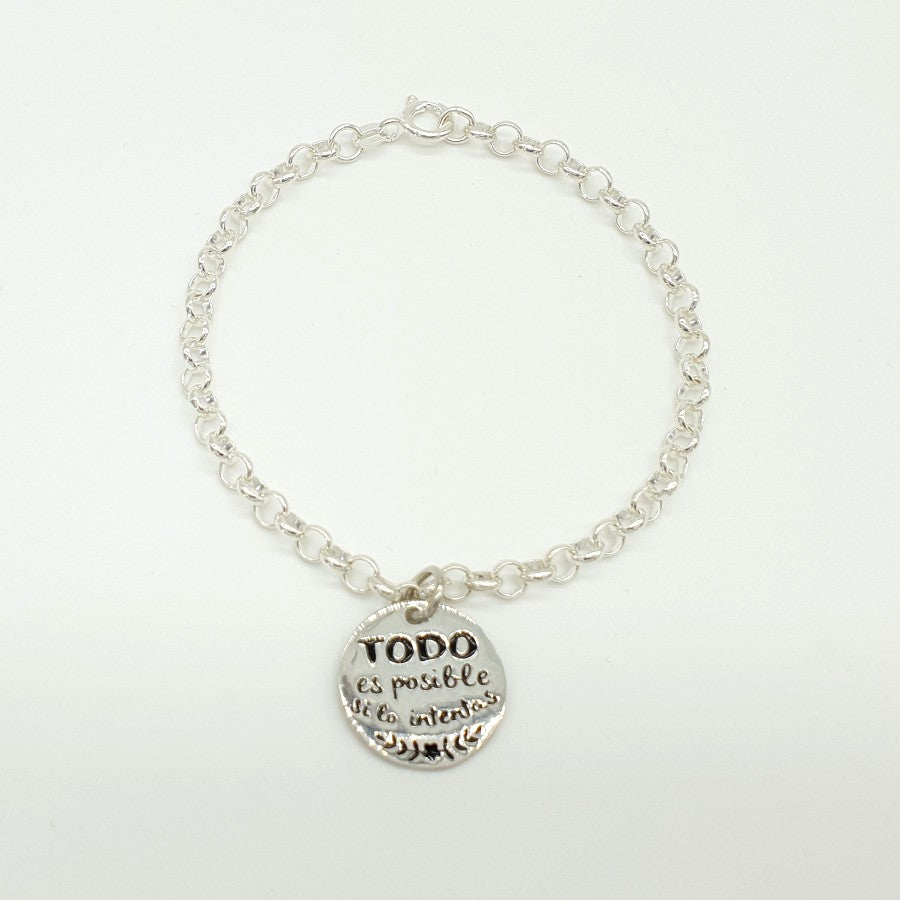 Colgante o Pulsera Tôle Todo es Posible de Plata