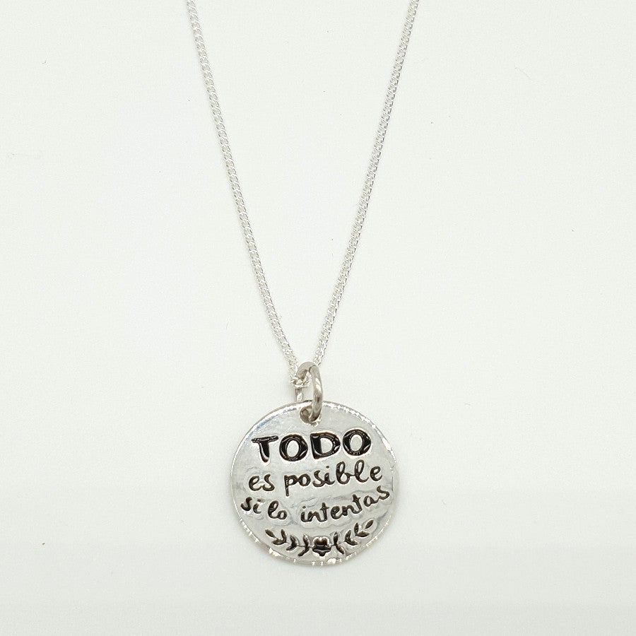 Colgante o Pulsera Tôle Todo es Posible de Plata