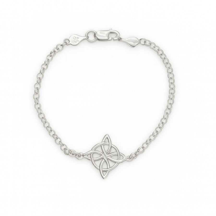 Pulsera nudo de bruja plata de ley