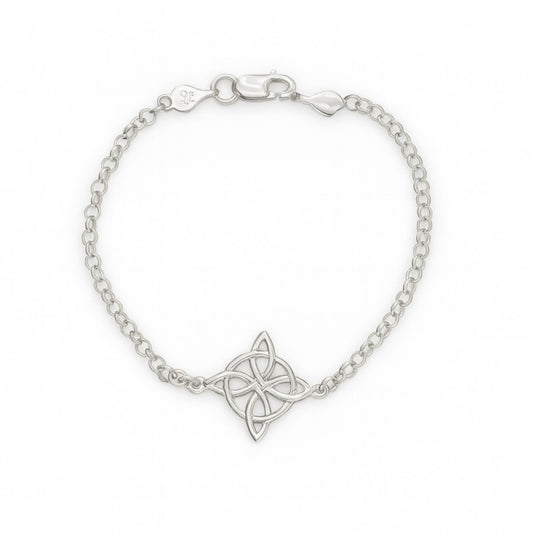 Pulsera nudo de bruja plata de ley