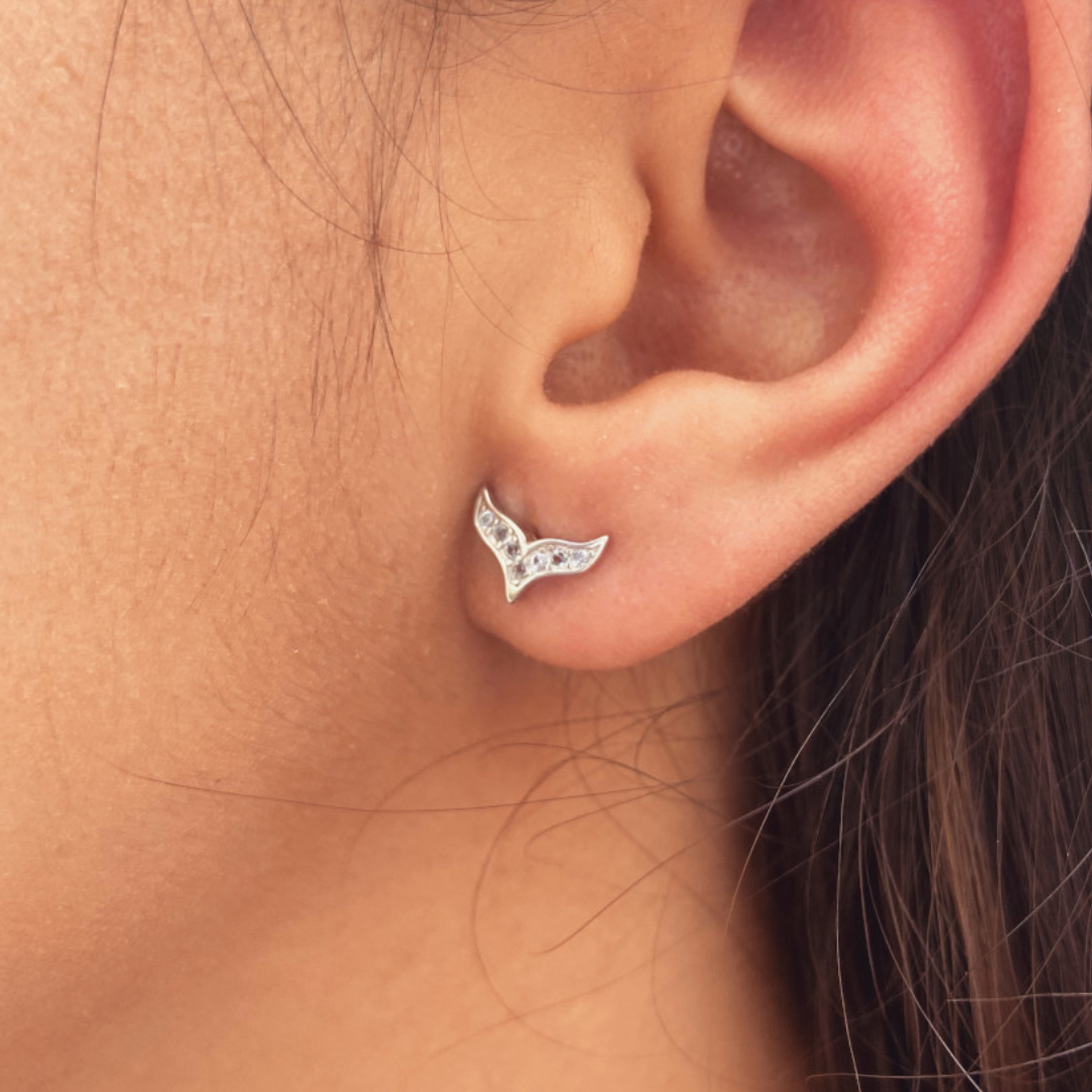 SILVER FIN EARRINGS