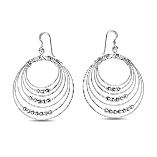 Pendientes plata 925 ley hippie bolitas