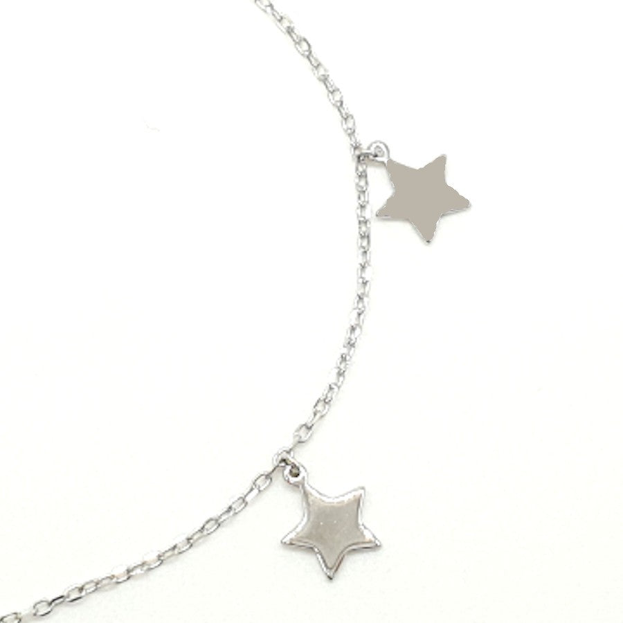 pulsera fina de plata estrellas