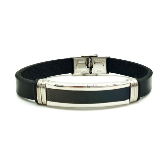 Urdinak Leather and Steel Bracelet