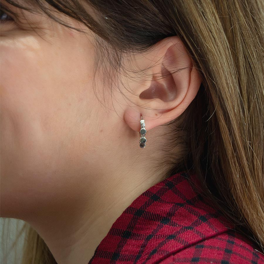 Pendientes de plata de estilo boho