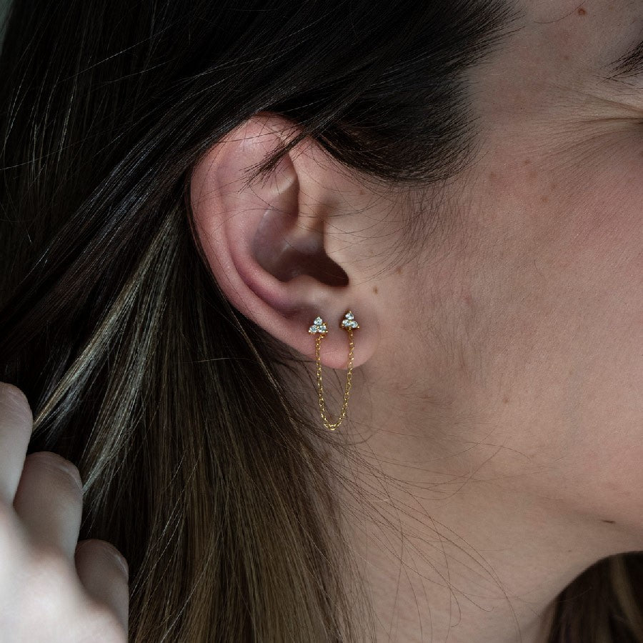 Pendientes de plata dorada