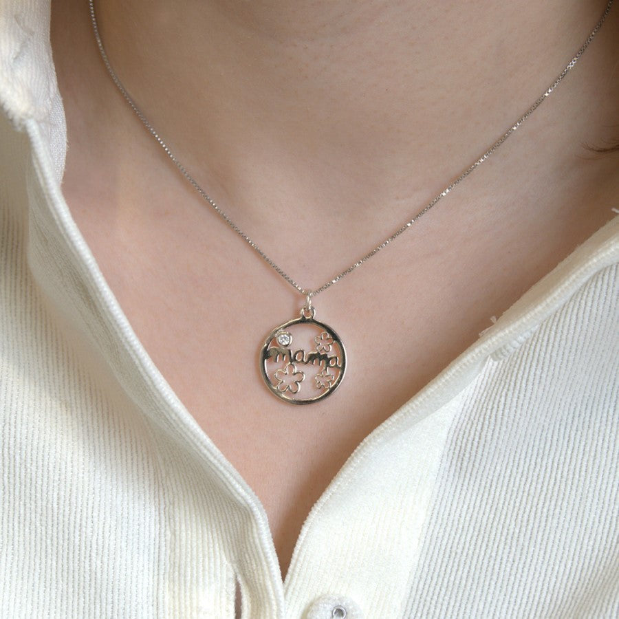 Collar de plata madre