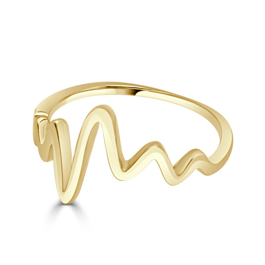 Anillo plata dorada electrocardiograma