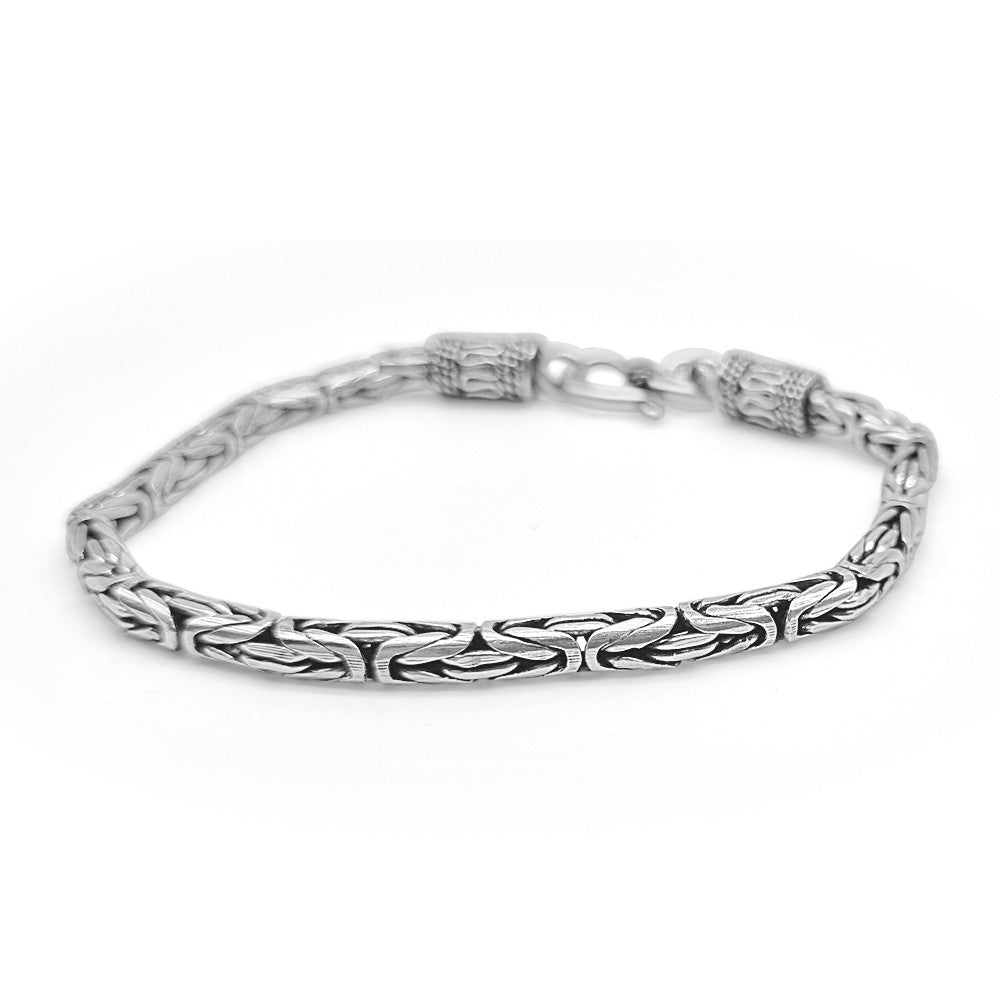 Pulsera Plata Hombre Trenzada