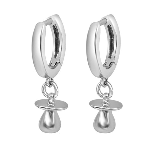 SILVER PACIFIER EARRINGS