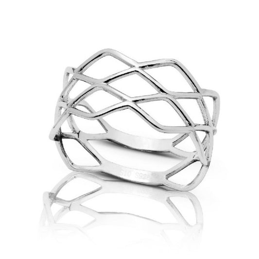 ANILLO DE PLATA ROMBOIDE
