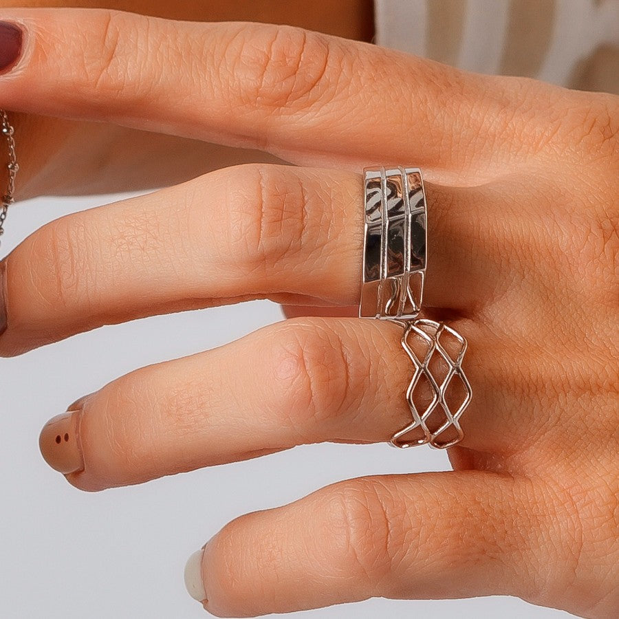 Anillo Plata de Ley escalones