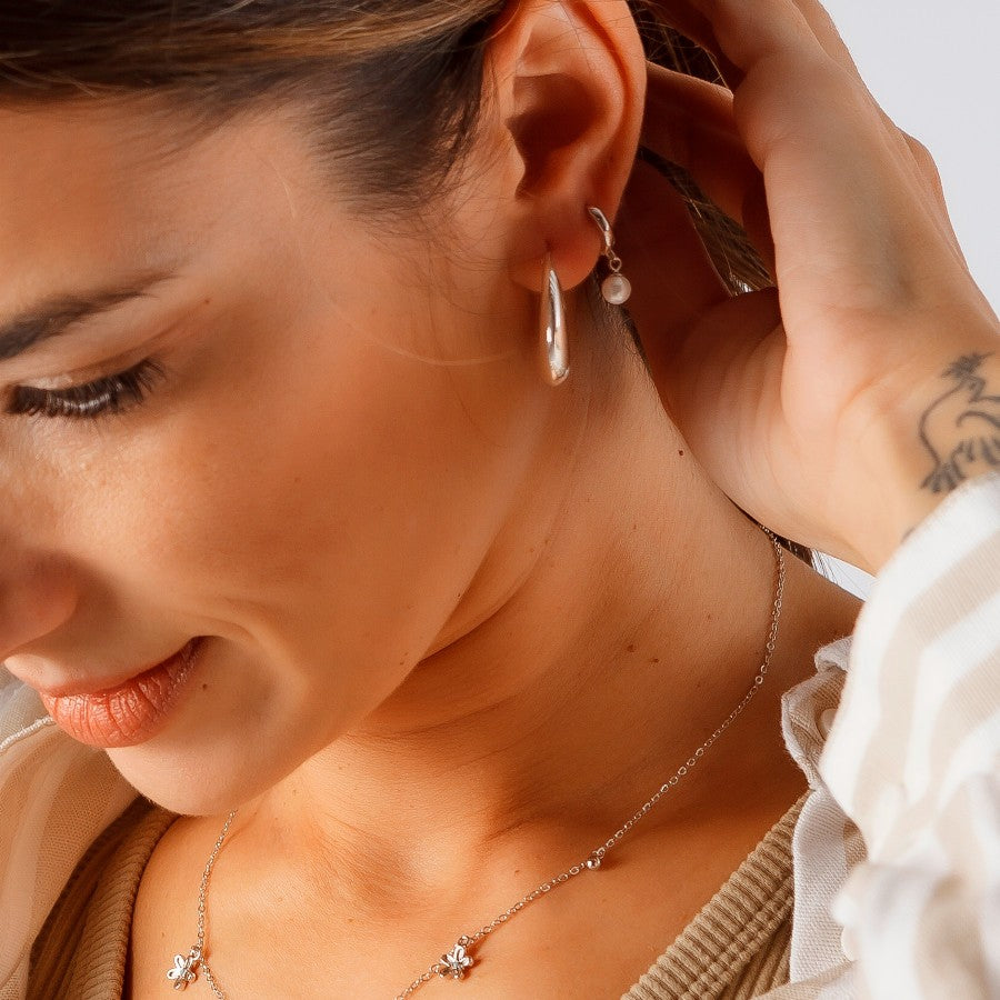SILVER AND GILT SILVER EARRINGS ANEL