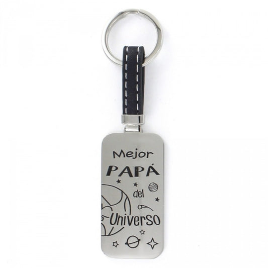 Best Dad in the Universe Keychain in Steel