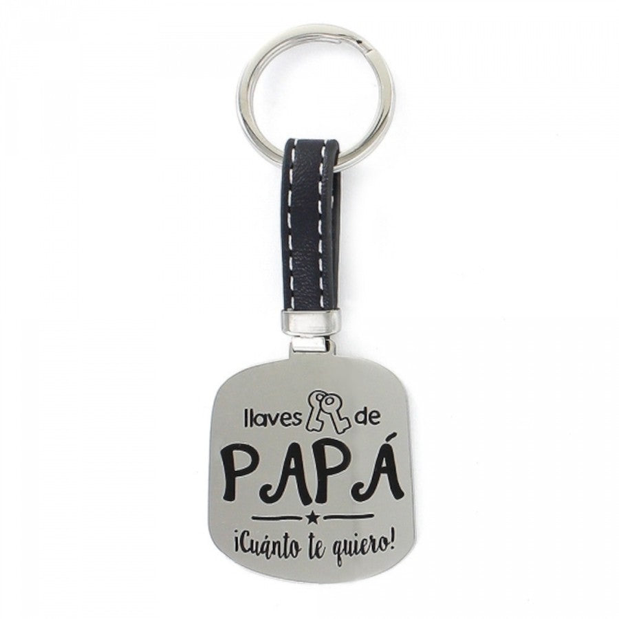 Dad How Much I Love You Steel Keychain