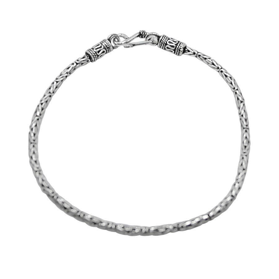 Pulsera caballero envejecida plata