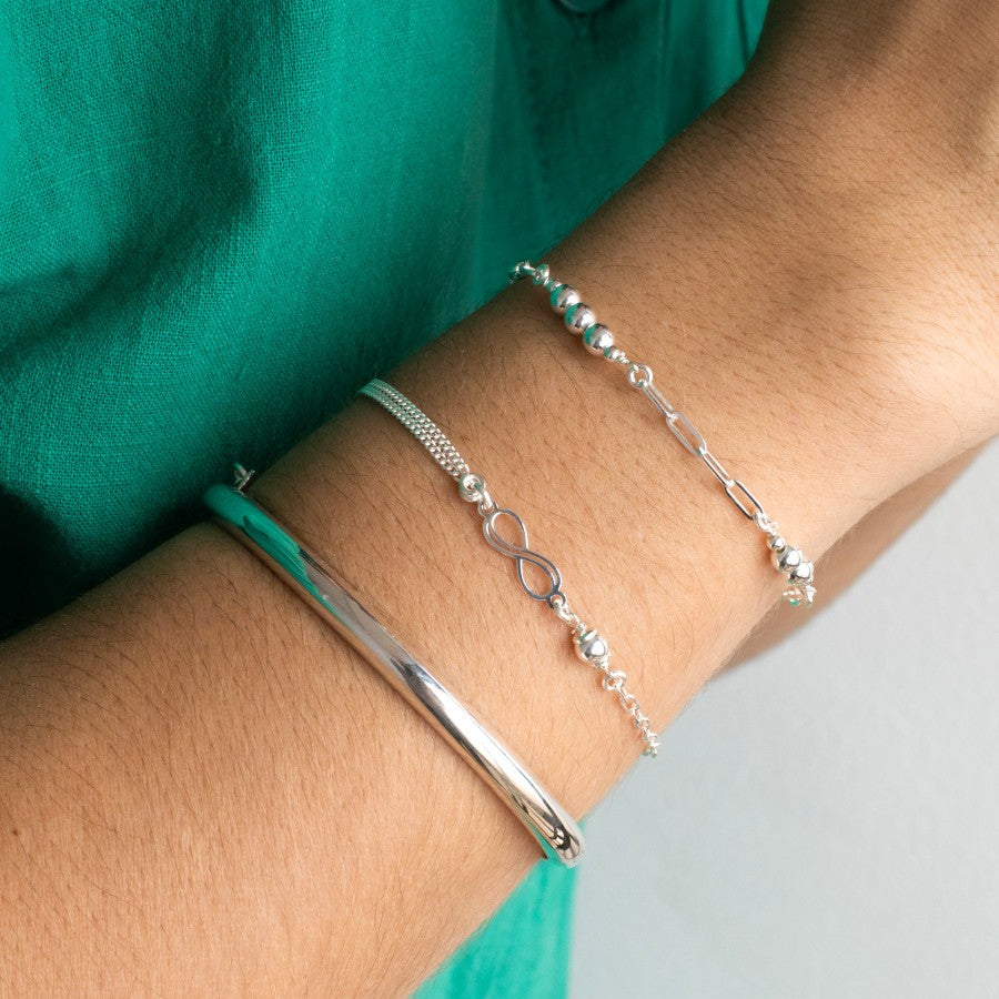 Brazalete liso plata de ley