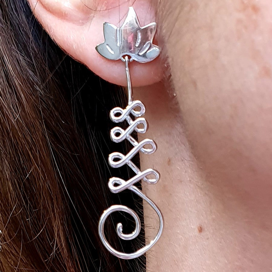 Pendientes de plata hoja